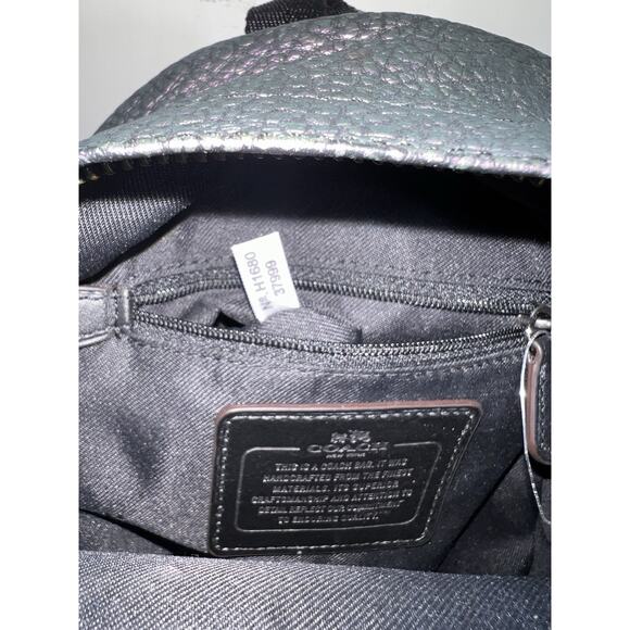 Coach Hologram Leather Mini Campus Backpack Oil Slick F37999 Color Shifting - Picture 15 of 16
